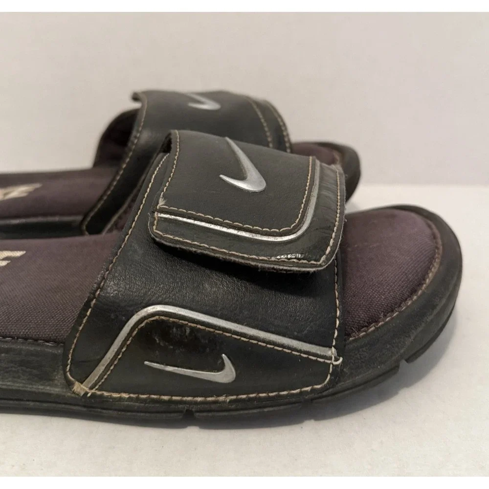 Nike Comfort Slide 2 Sandals Men's Size 7 Black Swoosh Memory Foam 415205-002‎